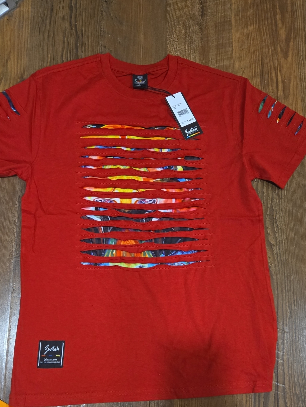 Short-Sleeve Graphic Cutout Tee